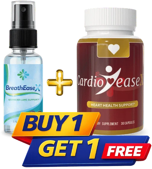 BreathEaseX spray with free CardioEaseX bonus bottle